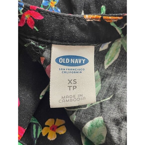 Old Navy Tunic Coverup Dress Womens XS Tropical Bird Sleeveless Mini - Picture 6 of 8